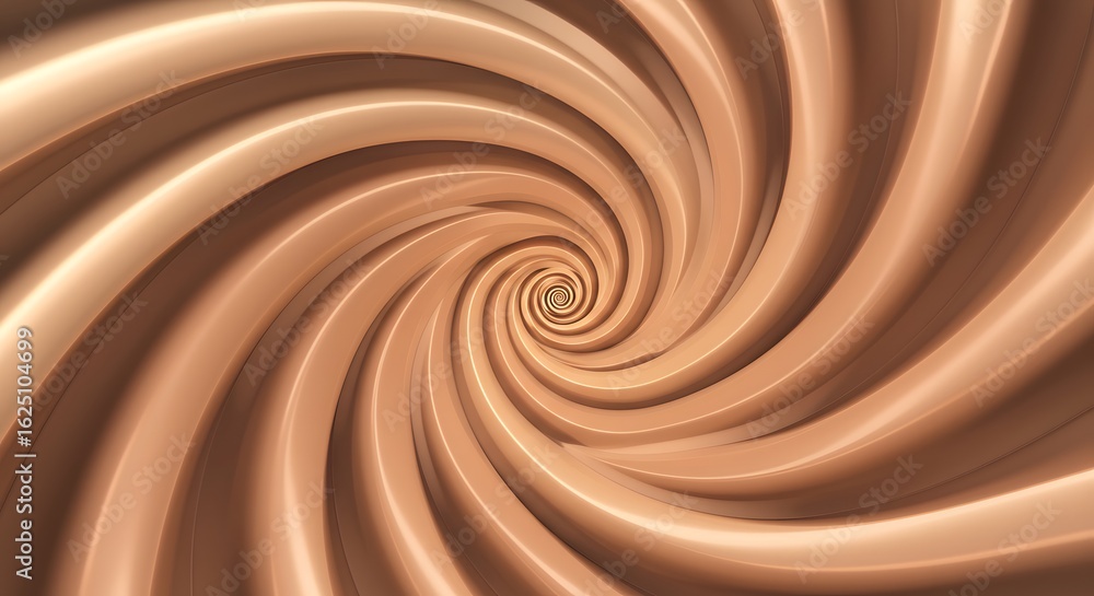 Poster a mesmerizing brown spiral pattern converging towards a central point creating an optical illusion e