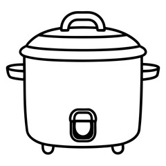 Rice Cooker Icon on White