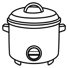 Rice Cooker Icon on White