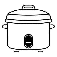 Rice Cooker Icon on White