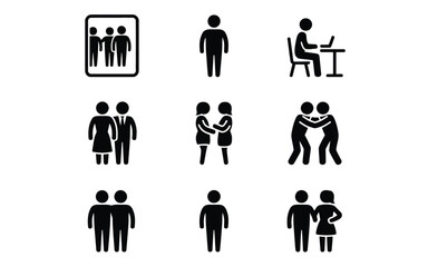 People in various activities icon set
