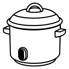 Rice Cooker Icon on White