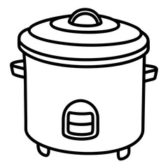 Rice Cooker Icon on White