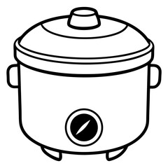 Rice Cooker Icon on White