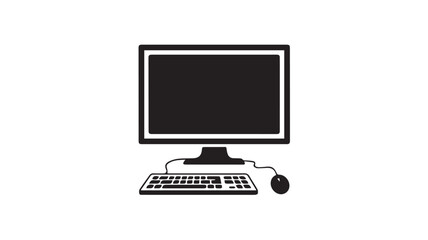 Modern digital computer icon with circuitry elements