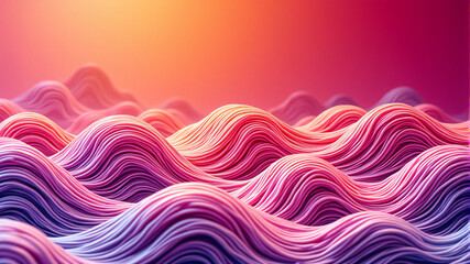 Vivid Abstract Landscape with Colorful Waves