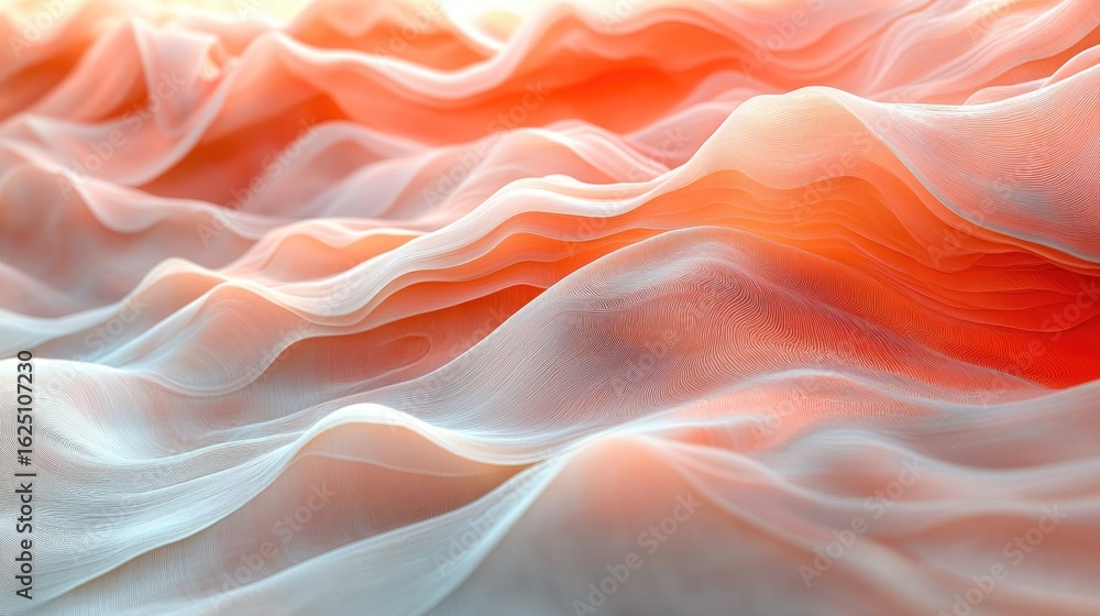Aufkleber abstract wave of pastel colors in motion with elegant fabric folds and texture creating a soothing