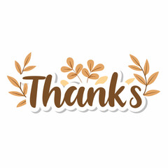 sticker design of thanks