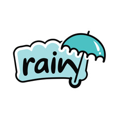 vector illustration of an umbrella with rain