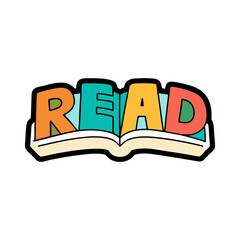 typography sticker design of  Read