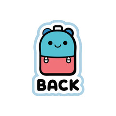 typography sticker design of Back pack