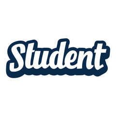 typography sticker design of Student