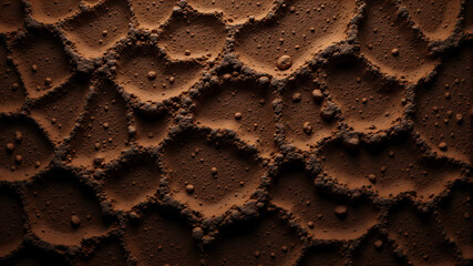 Close-up of Mars-like Surface with Ridges and Craters