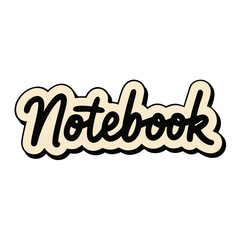 typography sticker design of notebook