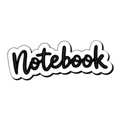 typography sticker design of notebook