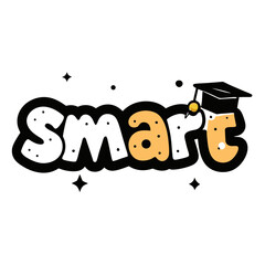 typography sticker design of smart
