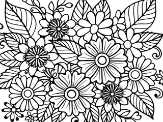 Flwoer coloring pages for adults 