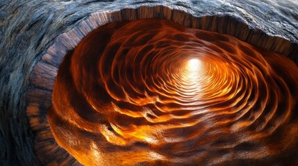 Illuminated Spiral: A Journey into the Heart of Wood