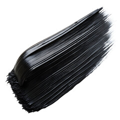 Thick black paint stroke isolated on a transparent background