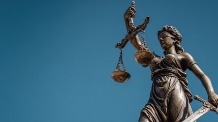 Fototapeta premium The Scales of Justice Statue Representing Law and Equality