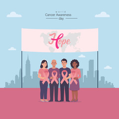 Hope and Fight – Typography Poster for Cancer Awareness