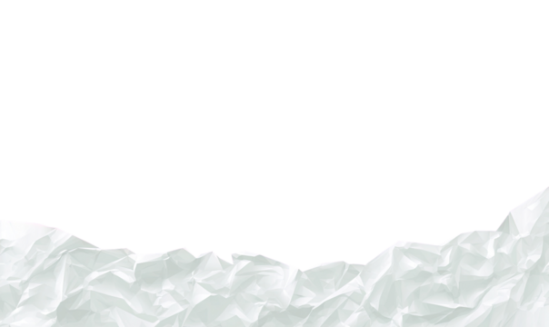 Crumpled paper edge against black background