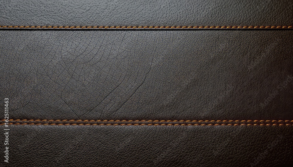 Poster sophisticated dark surface material with textured pattern and double stitched design, perfect as a b