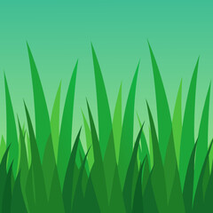 Fototapeta premium Vibrant green grass blades against a soft gradient sky