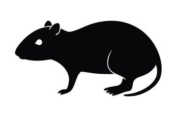 vector illustration of a black rat