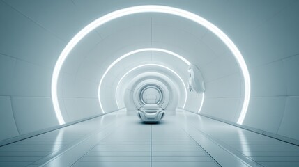 Obraz premium Futuristic white tunnel