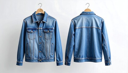 Photorealistic mockup of a classic denim jacket, symbolizing casual style.