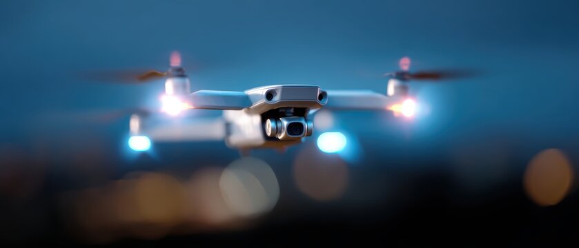 Abstract background of blurred motion of a security drone flying, aerial surveillance. Modern security, remote.
