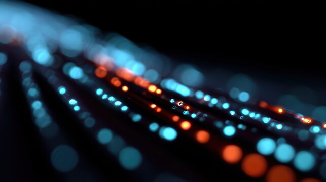 Abstract background of glowing data streams representing digital evidence. Forensic, cybersecurity.