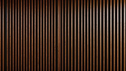Modern interior wood slat accent wall featuring natural wood grain textures and dark background, a simple but impactful design element
