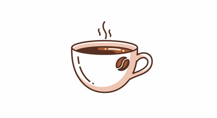 Hot Coffee Cup with Steam Illustration
