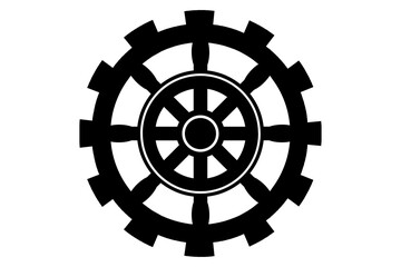 Schematic image of a car wheel on a white background. illustration