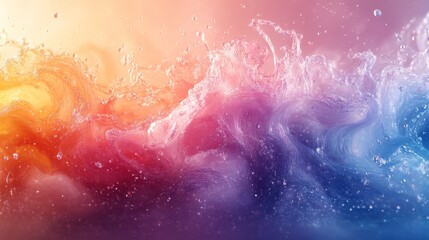 Abstract Colorful Water Splashes: A Serene Symphony of Hues
