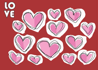 Love heart set vector illustration.eps