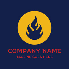 Circle Circular Round Fire Flame for Energy Logo Design
