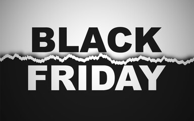 Black Friday super sale with realistic paper cutouts