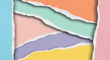 Naklejka premium Pastel Torn Paper Layers Abstract Background Design