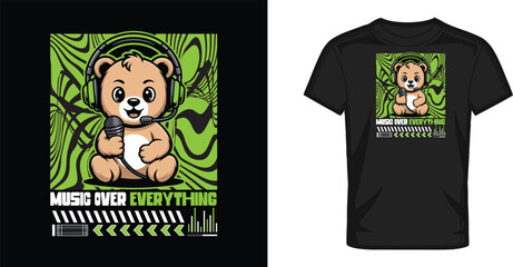 Panda music streetwear t shirt design