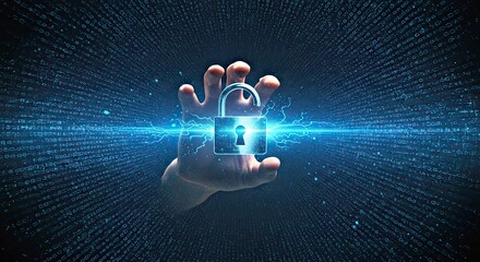 Digital Padlock Unlocked in Hand for Secure Access and Freedom