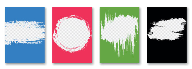 Hand drawn brush strokes frame. Vector grunge background. Design for poster, book cover, web banner.