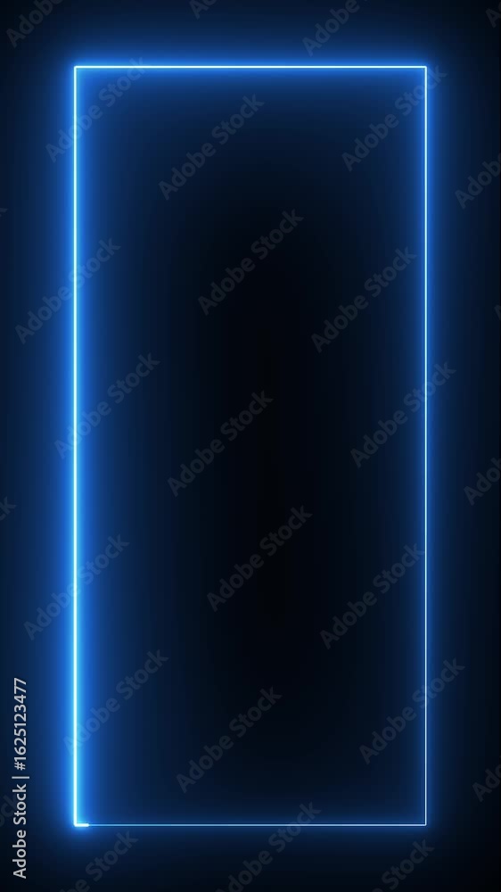 Poster glowing blue neon frame animation loop perfect for modern tech presentations abstract background