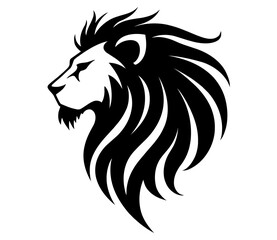 Abstract Lion Head Silhouette