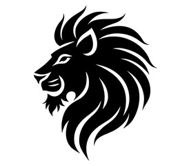 Abstract Lion Head Silhouette