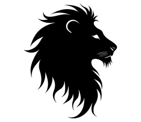 Abstract Lion Head Silhouette