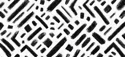 Textured black and white abstract pattern with varied strokes.