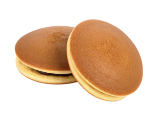 Isolated dorayaki with red bean paste, transparent background